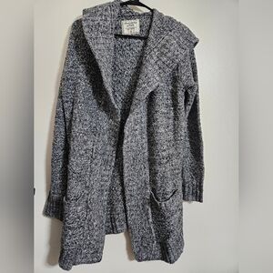Abercrombie & Fitch Cozy Wool Blend Gray Hooded Cardigan Sz M
